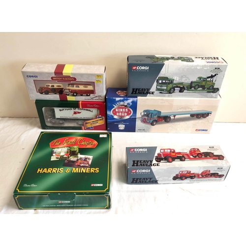 72 - Corgi. Six boxed 1:50 scale diecast model haulage vehicles. To include Atkinson Borderer Flatbed Tra... 