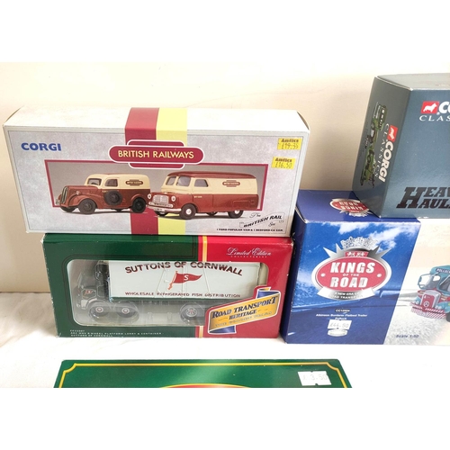 72 - Corgi. Six boxed 1:50 scale diecast model haulage vehicles. To include Atkinson Borderer Flatbed Tra... 