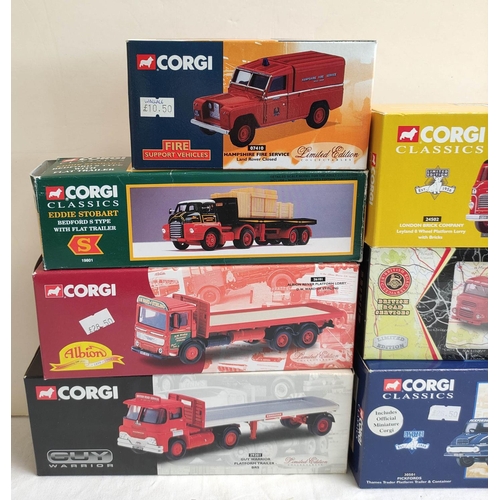 73 - Corgi. Seven boxed 1:50 scale diecast model good's vehicles. To include Leyland 8 Wheel Platform Lor... 