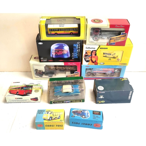 74 - Corgi. Twelve limited boxed diecast model vehicles. To include Nine Double Nine Dennis F15 Rear Pump... 