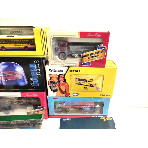 74 - Corgi. Twelve limited boxed diecast model vehicles. To include Nine Double Nine Dennis F15 Rear Pump... 