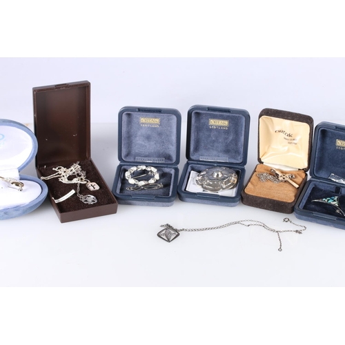 558 - Scottish silver and white metal jewellery to include Malcolm Gray, Ortak, Ola Marie Gorie, etc.