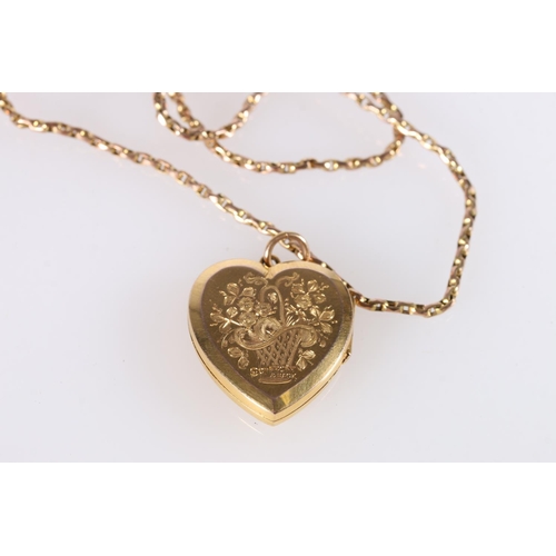 570 - 9ct gold chain, 4.6g, two photo lockets, both marked 9ct front and back, and a 9ct bar brooch with s... 