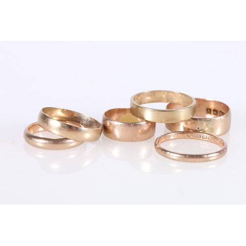 573 - Six 9ct gold rings, 12.3g gross.