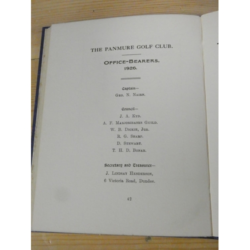 207 - HENDERSON J. LINDSAY.  The Records of the Panmure Golf Club, Barry, Forfarshire. Photograph frontis.... 