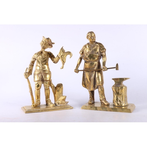 Vintage Brass Blacksmith Figurine, Solid Brass Statue , Vintage Home Decor  Ornament , Blacksmith Ornamental Brassware 