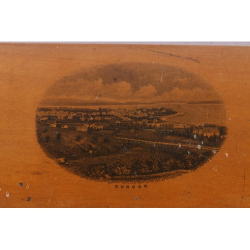 36 - Mauchline ware box depicting Dunoon, 6cm.