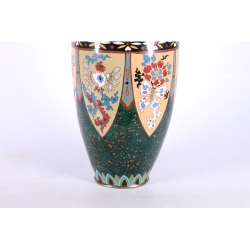 46 - 19th century cloisonné vase, with aventurine copper inclusions, 30cm high.