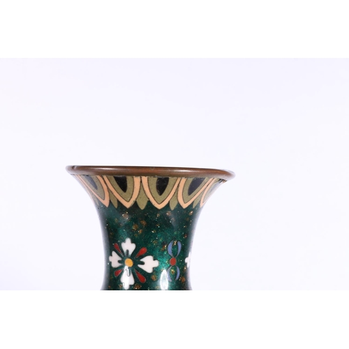 46 - 19th century cloisonné vase, with aventurine copper inclusions, 30cm high.