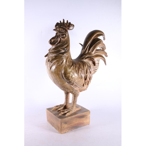 75 - Composition figure of a rooster, 43cm high.