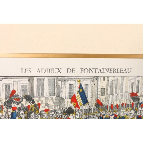 16 - Two framed Napoleonic war prints, Le Retour De L'ile D'elbe and Les Adieux De Fontainbleau, frame si... 