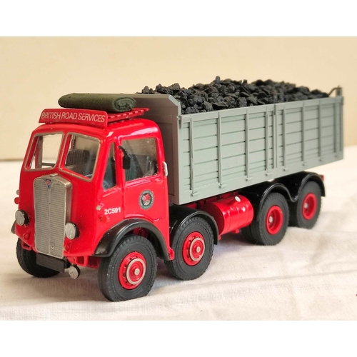 76 - Four diecast 1.48 scale vehicles likely by Asam models to include BRS 8 wheel flatbed lorry, coal ti... 