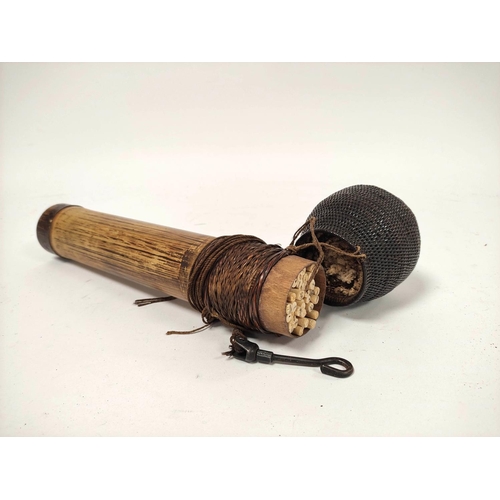 206 - Malay Peninsular Blowpipe possibly Sakai tribe 85 inch, bamboo tube with decorated top section. Comp... 