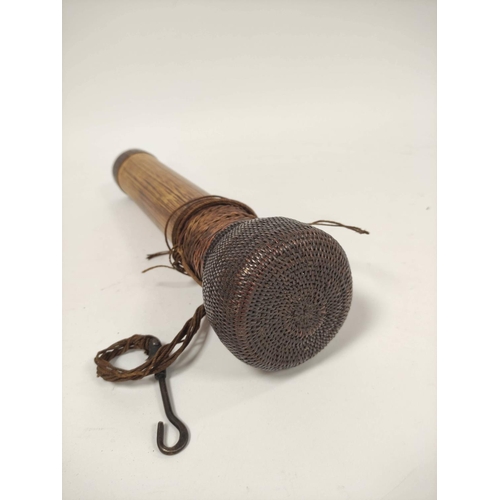 206 - Malay Peninsular Blowpipe possibly Sakai tribe 85 inch, bamboo tube with decorated top section. Comp... 