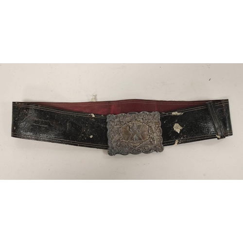 222 - Late 19th century regimental silver officer's belt from the estate of Major Macalister Hall. The cen... 