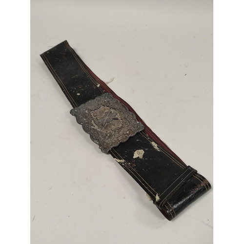 222 - Late 19th century regimental silver officer's belt from the estate of Major Macalister Hall. The cen... 