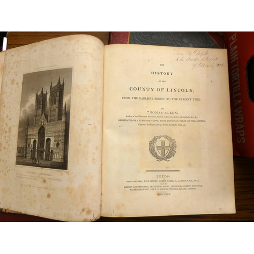 26 - ALLEN THOMAS.  The History of the County of Lincoln. 2 vols. Fldg. eng. map, hand col. in outline. E... 