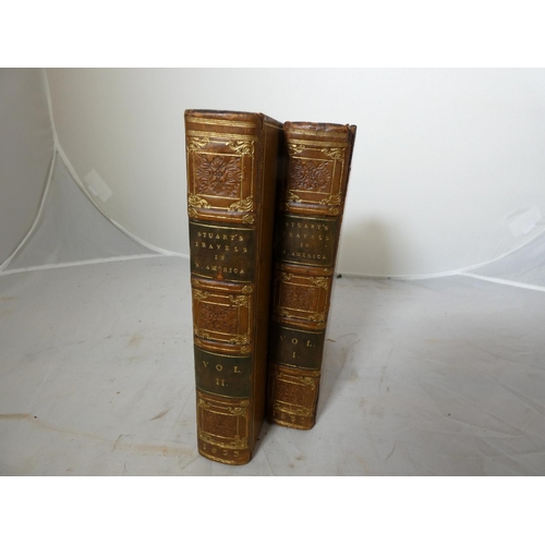 61 - STUART JAMES.  Three Years in North America. 2 vols. Fldg. eng. map. Calf, stamped gilt ba... 