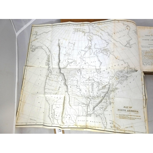 61 - STUART JAMES.  Three Years in North America. 2 vols. Fldg. eng. map. Calf, stamped gilt ba... 