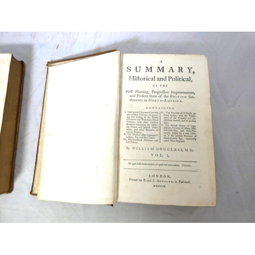 68 - DOUGLASS WILLIAM.  A Summary, Historical & Political, of the First Planting, Progressi... 