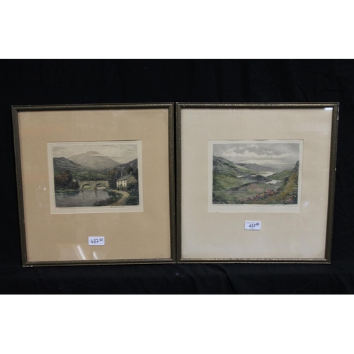 204 - CLAUDE H ROWBOTHAM (1864-1949), Ben Ledi and Loch Venacher, two pencil signed aquatints, 15cm x 20cm... 