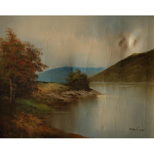 288 - BENSON, Loch scene, oil on canvas, signed lower right, 49cm x 60cm, gilt frame 61cm x 71cm.