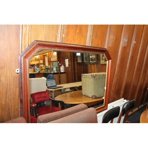 674 - Mahogany framed wall mirror.