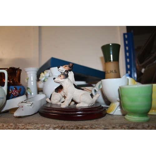 367 - Decorative ceramics to include tureen and cover, ewer and basin, teapot, wade whimsies, etc.