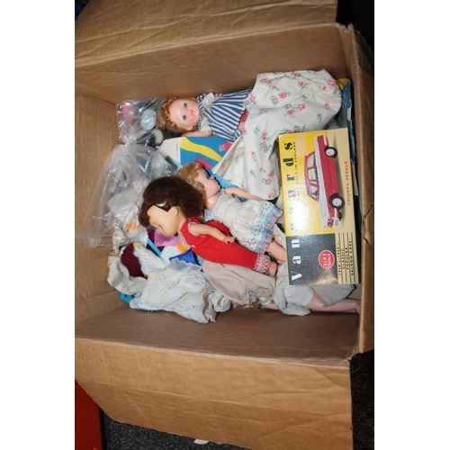 376 - Childrens toys to include dolls and accessories, jigsaws, Vanguard boxed car, etc.