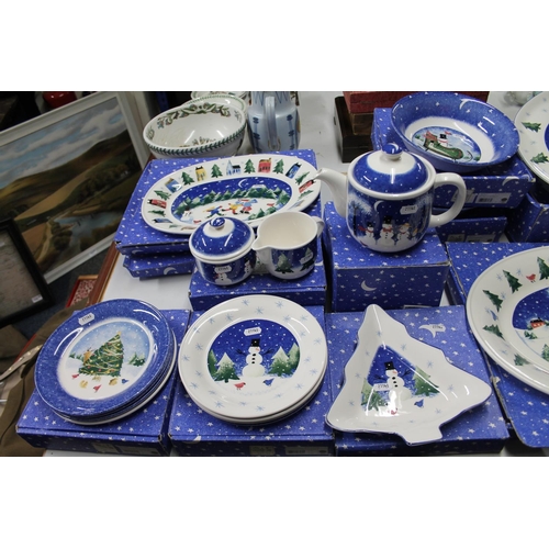 390Q - Collection of Nikko Winter Wonderland ceramics to include plates, bowls, mugs, coasters, teapot with... 