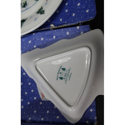 390Q - Collection of Nikko Winter Wonderland ceramics to include plates, bowls, mugs, coasters, teapot with... 