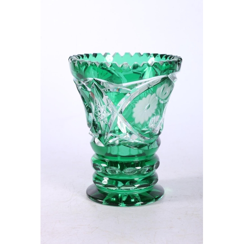 147 - Glass bowl with face to well, 30cm, and a cut-glass vase.