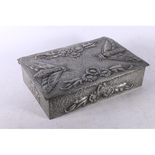 189 - Art Deco pewter trinket box.