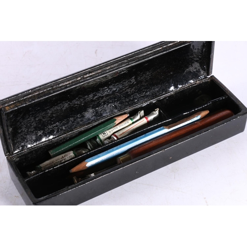 191 - Japanese black lacquered pencil box.