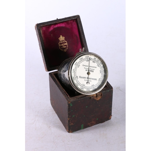 192 - Elliott Brothers Speed indicator in fitted leather box.