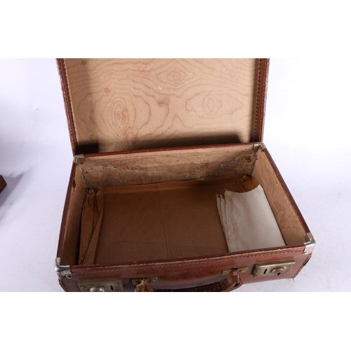 255 - Artist's mahogany box with lift-out trays containing paints, another smaller, a Rowney pocket paint ... 