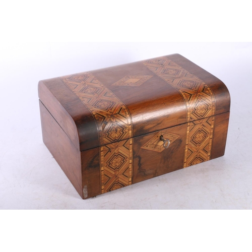 268 - 19th century Tunbridge ware hinge top box.