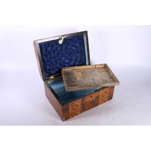 268 - 19th century Tunbridge ware hinge top box.