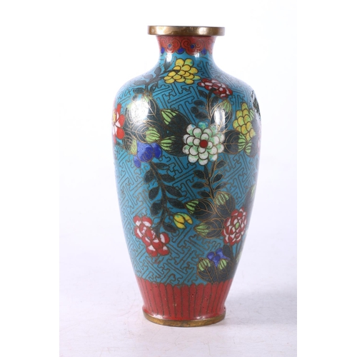 274 - Cloisonné ginger jar, marked 'China' to base, 10cm high, and a vase.