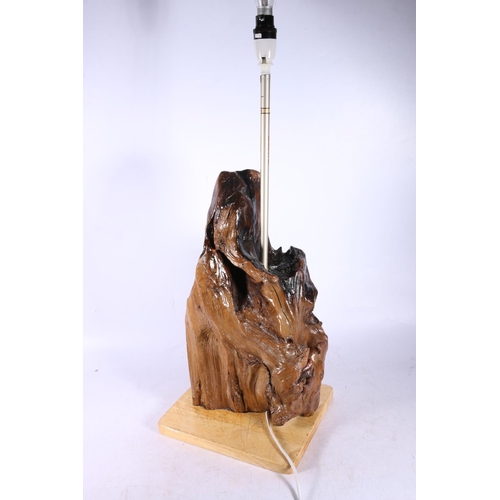 276 - Table lamp, base formed from driftwood, 74cm high to top of bulb.