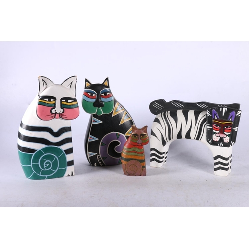 289 - Group of four cat sculptures, largest 22cm.