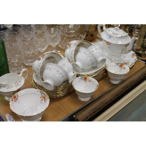 135 - Shelley teaset to include a teapot, 16cm, cups, jug, bowl, saucers, plates, etc.