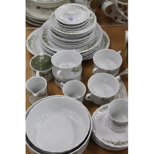 143 - German part dinner set to include plates, eggcups, bowls, etc.