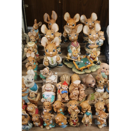 242 - Pendelfin rabbit models to include seven large figures, Big Break snooker model and others.