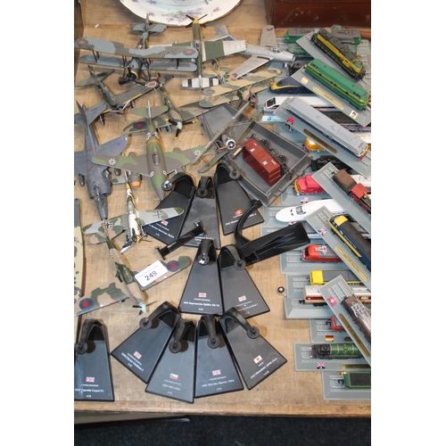 249 - Atlas model aeroplanes, and Del Prado N gauge locomotives.