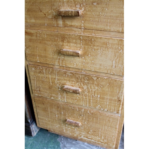 634 - Tall chest with five graduated drawers, 92cm x 49cm x 56cm