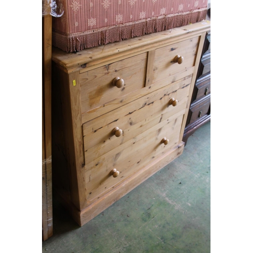 640 - Stripped pine chest of drawers, 102cm x 102cm x 51cm.