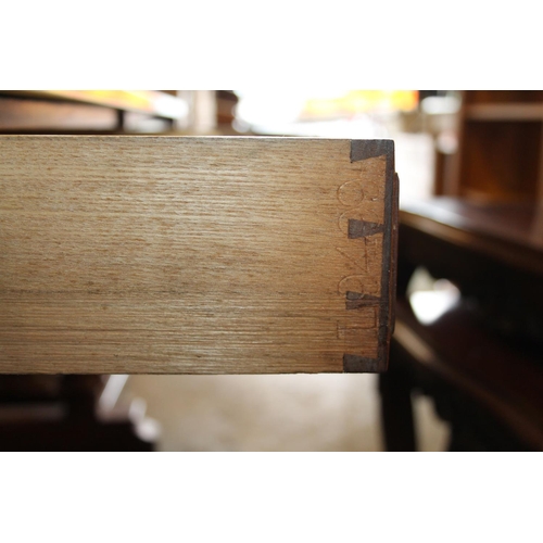 645 - Edwardian washstand with marble top on oak base, 71 x 126 x 61cm. 