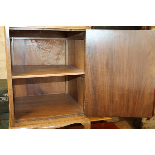 647 - Bedside cabinet with ledge back, 82 x 37 x 38cm, and an occasional table.