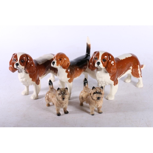 158 - Beswick dog models to include Beagle, Terrier, etc. (5)